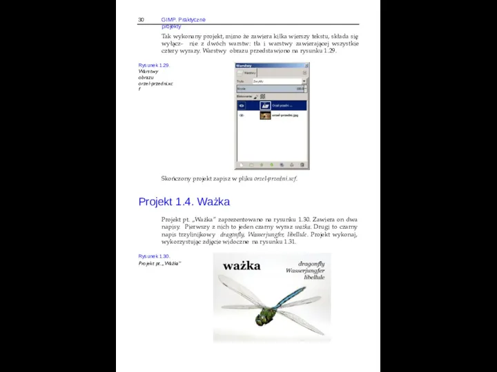 30 GIMP. Praktyczne projekty Tak wykonany projekt, mimo że zawiera kilka wierszy