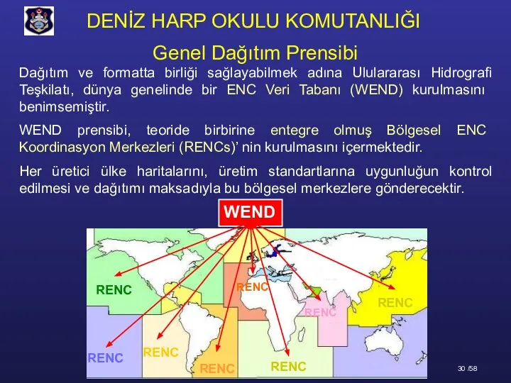 Dağıtım ve formatta birliği sağlayabilmek adına Ululararası Hidrografi Teşkilatı, dünya genelinde bir