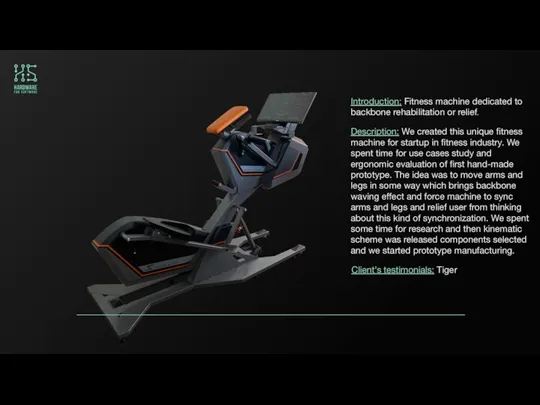 Introduction: Fitness machine dedicated to backbone rehabilitation or relief. Description: We created