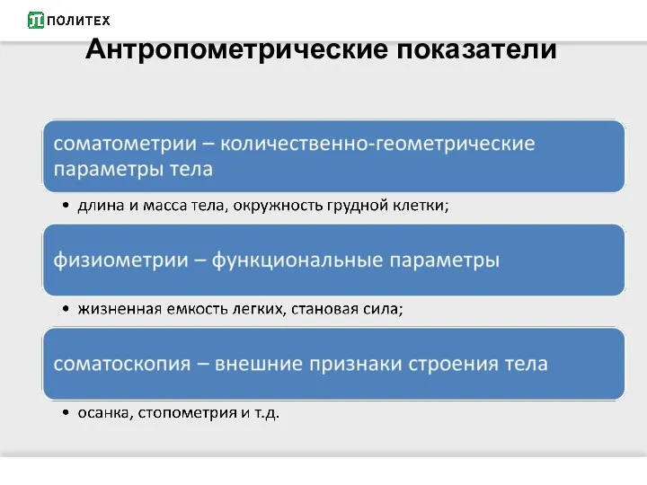 Антропометрические показатели