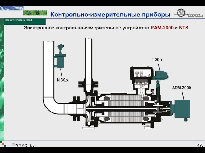 2003 by HERMETIC-Pumpen GmbH Электронное контрольно-измерительное устройство RAM-2000 и NTS T 30.x