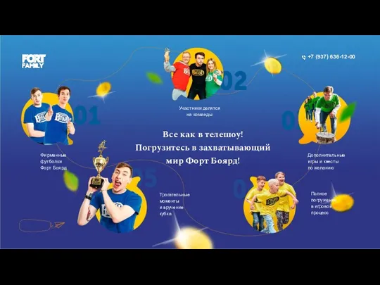 Все как в телешоу! Погрузитесь в захватывающий мир Форт Боярд! Фирменные футболки