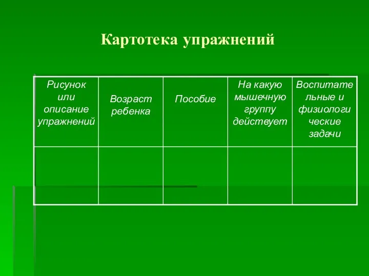 Картотека упражнений