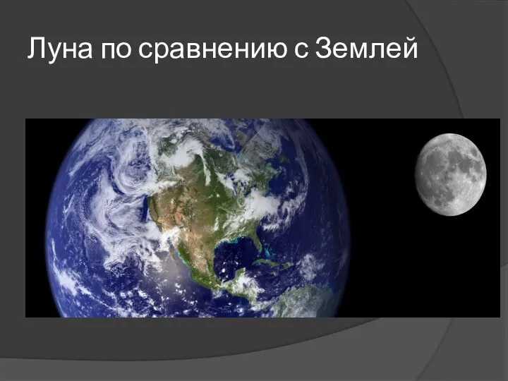 Луна по сравнению с Землей