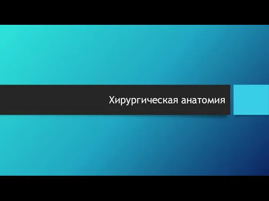 Хирургическая анатомия