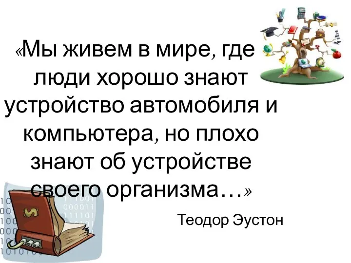 «Мы живем в мире, где люди хорошо знают устройство автомобиля и компьютера,