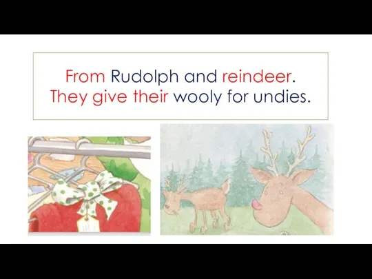 From Rudolph and reindeer. They give their wooly for undies.