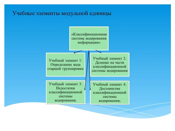 Учебные элементы модульной единицы