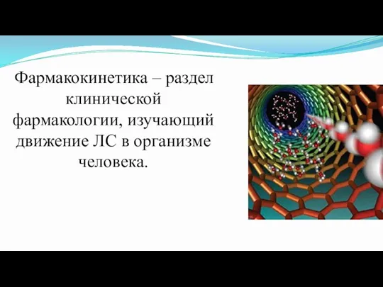 Фармакокинетика – раздел клинической фармакологии, изучающий движение ЛС в организме человека.