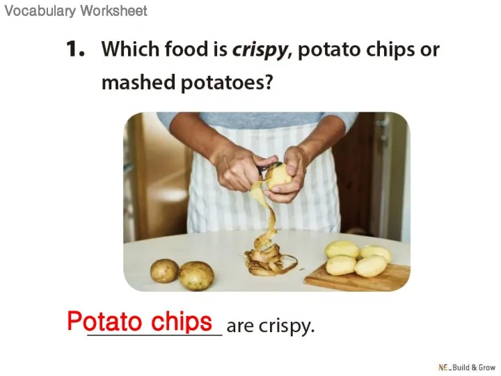 Vocabulary Worksheet Potato chips