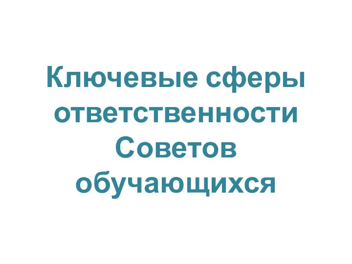 Ключевые сферы ответственности Советов обучающихся