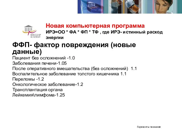 Новая компьютерная программа ИРЭ=ОО * ФА * ФП * ТФ , где