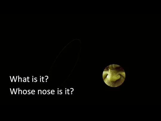 What is it? Whose nose is it?