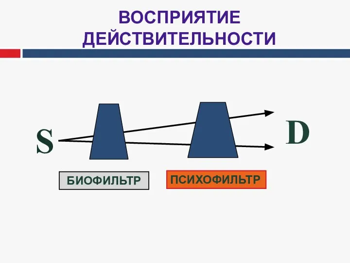 ВОСПРИЯТИЕ ДЕЙСТВИТЕЛЬНОСТИ S D БИОФИЛЬТР ПСИХОФИЛЬТР