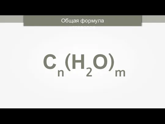 Сn(Н2О)m Общая формула углеводов