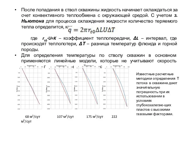 После попадания в ствол скважины жидкость начинает охлаждаться за счет конвективного теплообмена