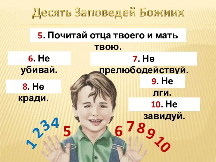 5 1 2 3 4 5. Почитай отца твоего и мать твою.