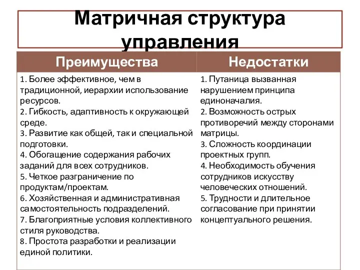 Матричная структура управления