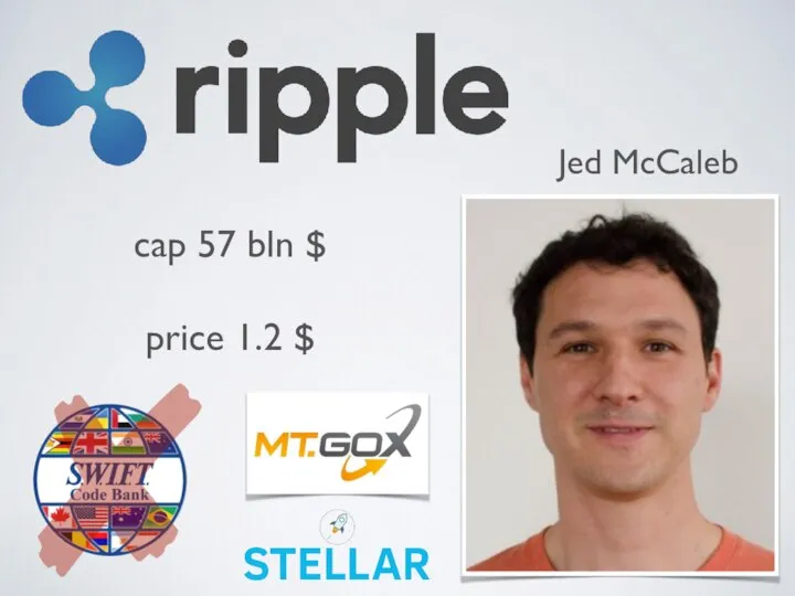Jed McCaleb Ripple Labs cap 57 bln $ price 1.2 $