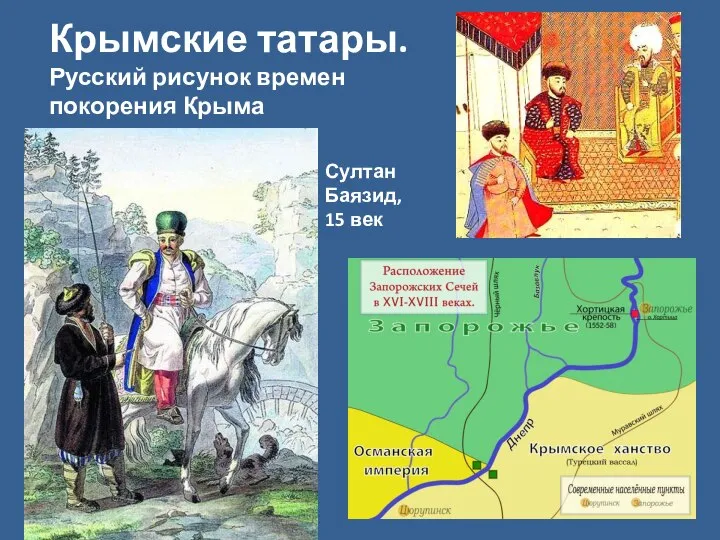 Крымские татары. Русский рисунок времен покорения Крыма Султан Баязид, 15 век