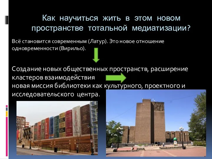 Как научиться жить в этом новом пространстве тотальной медиатизации? Всё становится современным