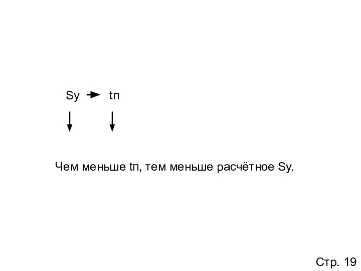 Чем меньше tп, тем меньше расчётное Sу. Стр. 19