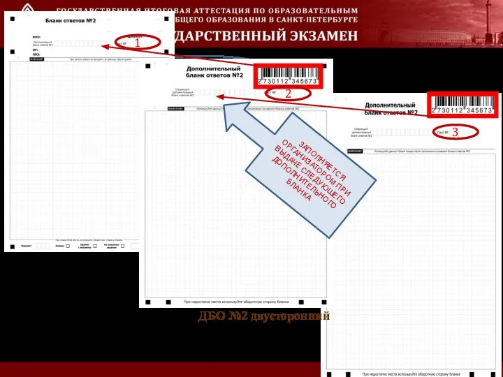 1 3 ДБО №2 двусторонний ЗАПОЛНЯЕТСЯ ОРГАНИЗАТОРОМ ПРИ ВЫДАЧЕ СЛЕДУЮШЕГО ДОПОЛНИТЕЛЬНОГО БЛАНКА 2