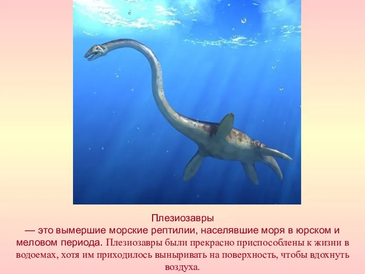 Плезиозавры — это вымершие морские рептилии, населявшие моря в юрском и меловом