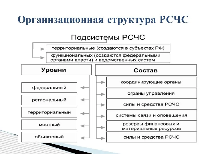Организационная структура РСЧС