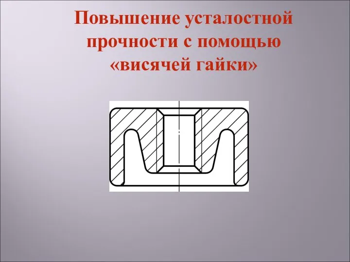 Повышение усталостной прочности с помощью «висячей гайки»