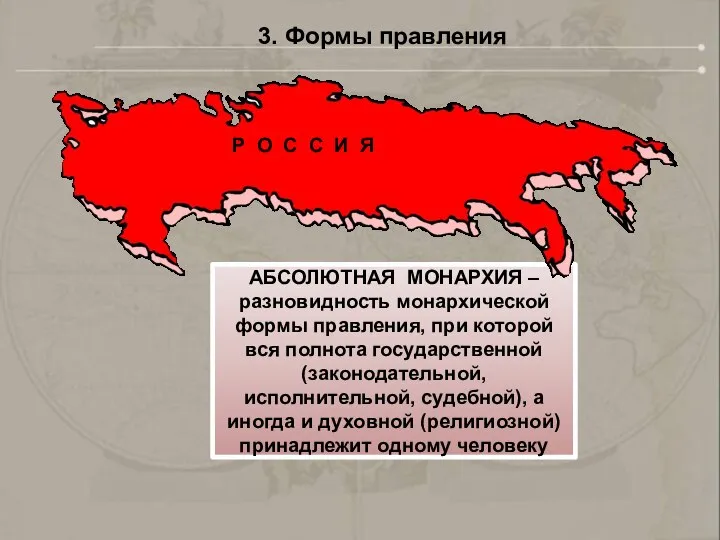 АБСОЛЮТНАЯ МОНАРХИЯ – разновидность монархической формы правления, при которой вся полнота государственной