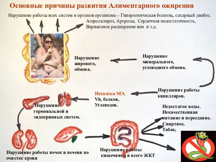 Нарушение работы почек и печени по очистке крови Нарушение гормональной и эндокринных