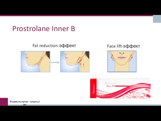 Prostrolane Inner B Fat reduction-эффект Face lift-эффект Форма выпуска – шприц 2 мл