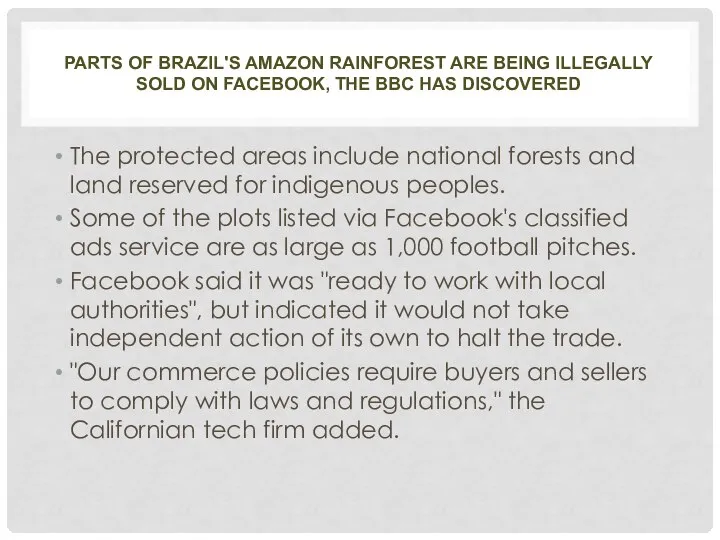 Brazil's Amazon rainforest are being illegally sold
