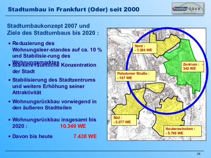 Stadtumbaukonzept 2007 und Ziele des Stadtumbaus bis 2020 : Reduzierung des Wohnungsleer-standes