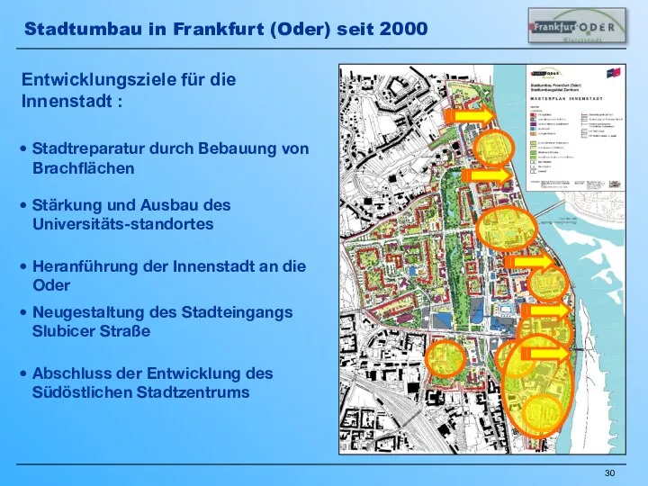 Heranführung der Innenstadt an die Oder Neugestaltung des Stadteingangs Slubicer Straße Abschluss