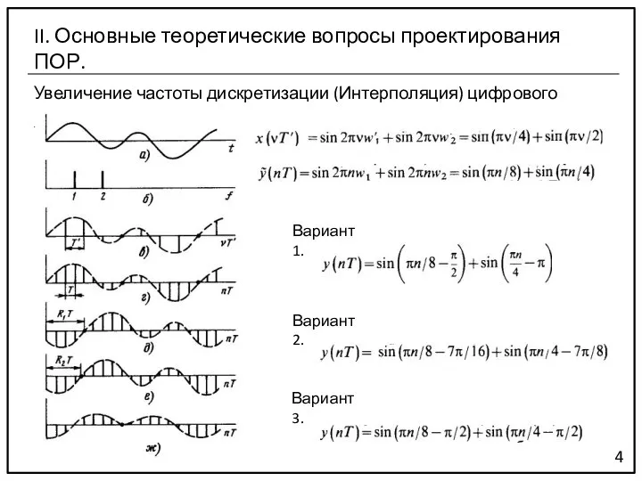 Увеличение частоты дискретизации (Интерполяция) цифрового сигнала. 4 II. Основные теоретические вопросы проектирования