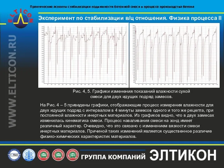 Эксперимент по стабилизации в/ц отношения. Физика процесса II Рис. 4, 5. Графики