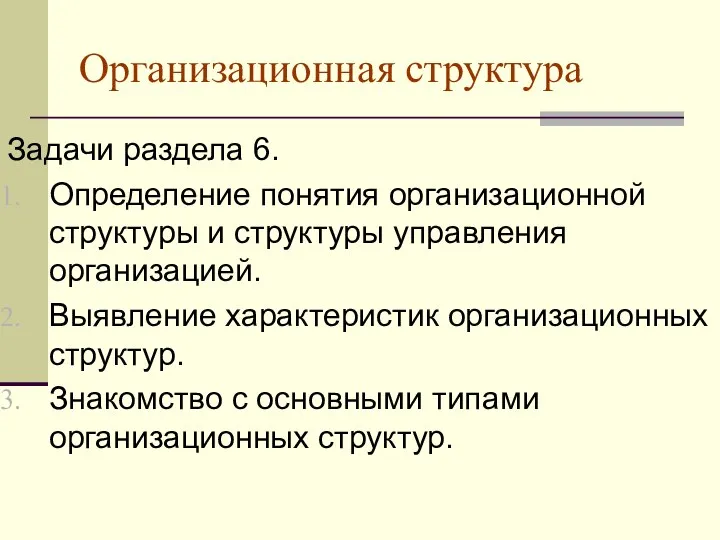 Организационная структура