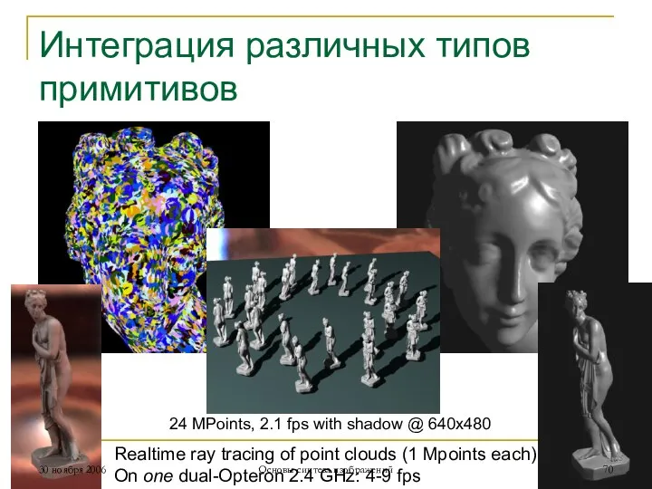 Интеграция различных типов примитивов Realtime ray tracing of point clouds (1 Mpoints