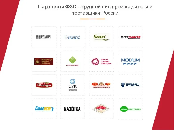 Партнеры ФЗС – крупнейшие производители и поставщики России