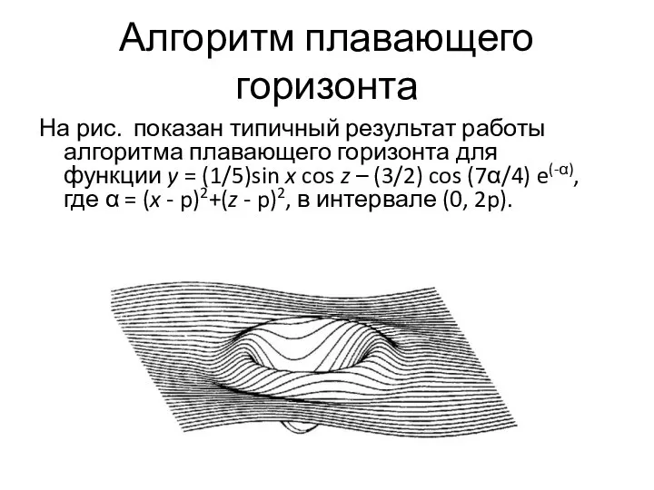 Алгоритм плавающего горизонта На рис. показан типичный результат работы алгоритма плавающего горизонта