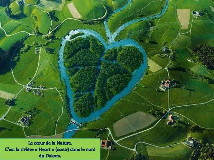 Le cœur de la Nature. C’est la rivière « Heart » (cœur)