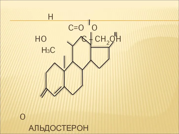 H C=O O HO C – CH2OH Н3C O АЛЬДОСТЕРОН