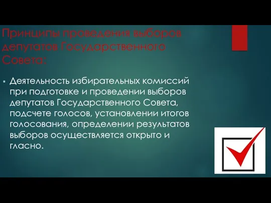 Принципы проведения выборов депутатов Государственного Совета: Деятельность избирательных комиссий при подготовке и