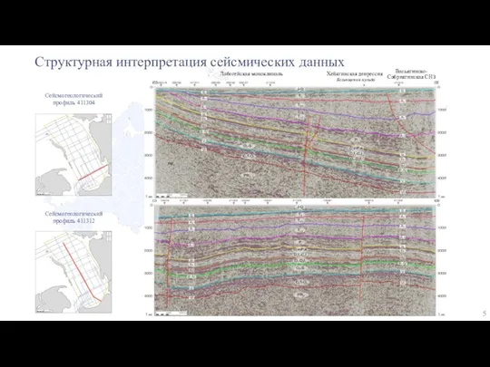 Сейсмогеологический профиль 411304 Сейсмогеологический профиль 411312 Структурная интерпретация сейсмических данных Бельковская мульда