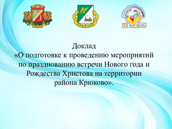 О подготовке к проведению мероприятий по празднованию встречи Нового года и Рождества