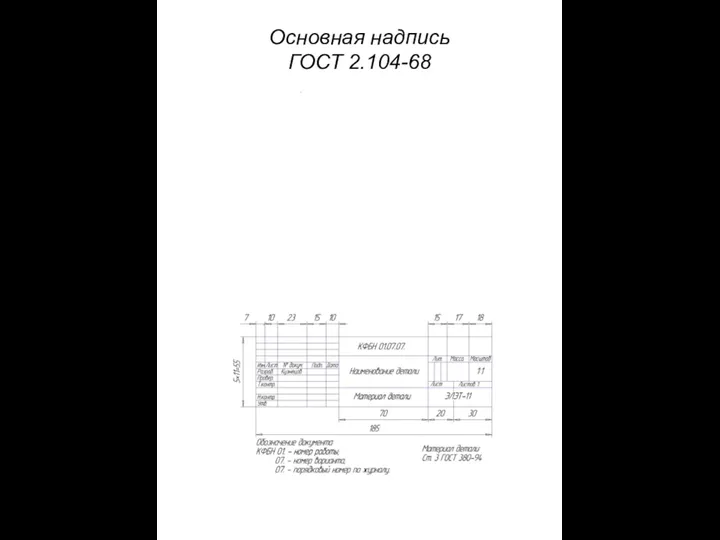 Основная надпись ГОСТ 2.104-68