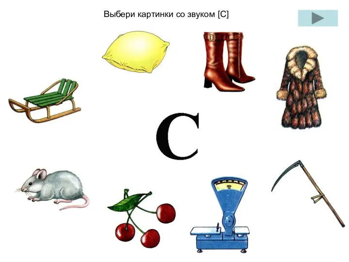 Выбери картинки со звуком [С]