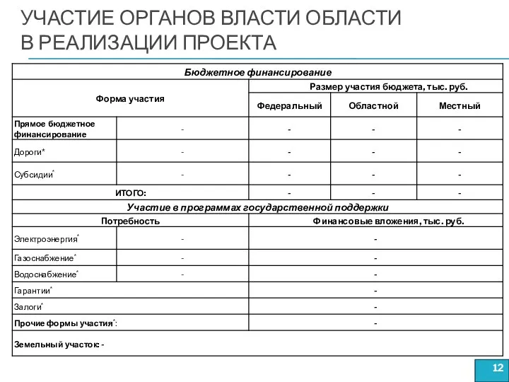 УЧАСТИЕ ОРГАНОВ ВЛАСТИ ОБЛАСТИ В РЕАЛИЗАЦИИ ПРОЕКТА